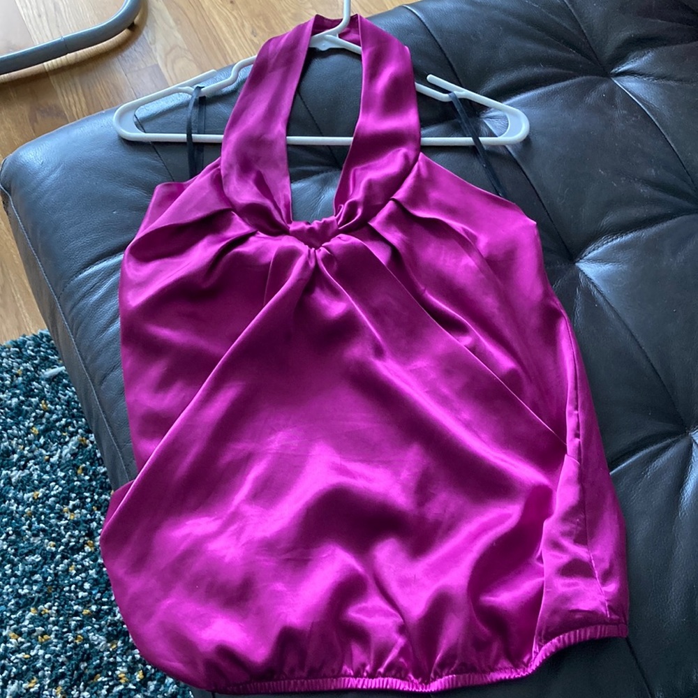 Silky fuchsia halter top
